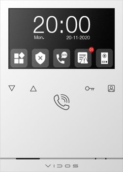 Unifon g��o��nom��wi��cy Vidos M101 z ekranem 4,3" sterowanie dwoma wej��ciami, alarm 4/1, komunikacja ze smartfonem (aplikacja Vidos X), bia��y - VIDOS