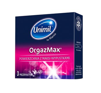 Unimil, OrgazMax, lateksowe prezerwatywy, 3 szt. - Unimil