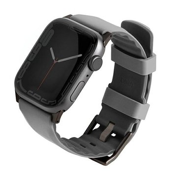 UNIQ pasek Linus Apple Watch Series 4/5/6/7/8/SE/SE2/Ultra 42/44/45mm. Airosoft Silicone szary/chalk grey - UNIQ