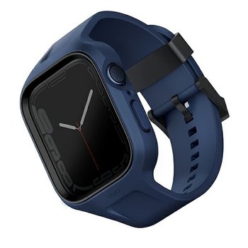 UNIQ pasek Monos 2in1 Apple Watch Strap + Case Series 4/5/6/7/8/SE 44/45mm. niebieski/marine blue - UNIQ