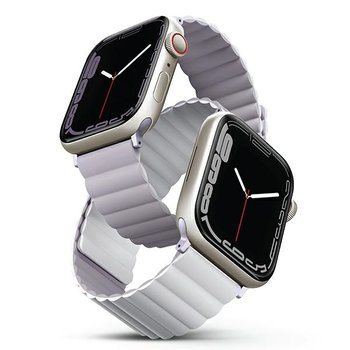 UNIQ pasek Revix Apple Watch Series 4/5/6/7/8/SE/SE2 38/40/41mm. Reversible Magnetic lilak-biały/lilac-white - UNIQ
