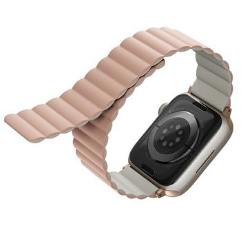 UNIQ pasek Revix Apple Watch Series 4/5/6/7/SE 44/45mm. Reversible Magnetic różowy-beżowy/pink-beige - UNIQ