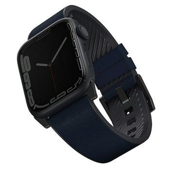 UNIQ pasek Straden Apple Watch Series 4/5/6/7/SE 42/44/45mm. Leather Hybrid Strap niebieski/blue - UNIQ
