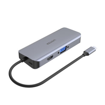 Unitek HUB USB TYP-C 3 x USB 3.1 PD HDMI SD VGA RJ45 (D1026B) - Unitek