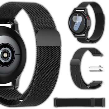 Uniwersalna bransoleta Milanese Vanfone do zegarka smartwatcha 20mm + teleskopy, czarny - Vanfone