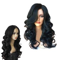 Uniwersalna czarna peruka fale 70 cm długa damska na codzień imprezę