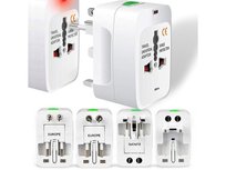 Uniwersalny Adapter Podróżny Przejściówka Sieciowa do Gniazdka USA UK EU AUS Cały Świat! Bezpieczna wtyczka turystyczna z uziemieniem i filtrem przeciwprzepięciowym. Niezbędna, kompaktowa przejściówka na wyjazdy zagraniczne i wakacje (Vega) PrzydaSie.pl