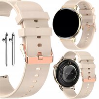 UNIWERSALNY BEŻOWY PASEK SILIKONOWY DO SMARTWATCHA ZEGARKA + TELESKOPY 22MM