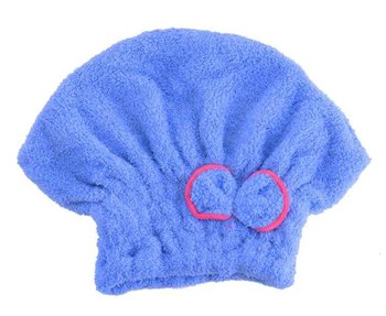 Uniwersalny CZEPEK do włosów chłonny ręcznik 24x19cm niebieski BQ22A  - Aptel