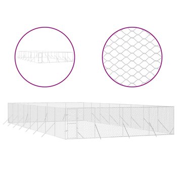 Uniwersalny kojec dla zwierząt - 8x16x2m, srebrny - Zakito Europe