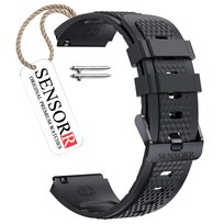 UNIWERSALNY PASEK DO ZEGARKA SMARTWATCHA 22MM + TELESKOPY MOCNY GUMOWY CZARNY SENSORR Sensorr