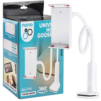 Uniwersalny uchwyt statyw ramię elastyczy do Telefonu / Tabletu | biały - Nano