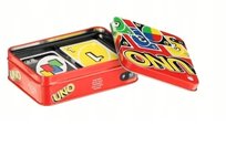 Uno Deluxe Metalowa Puszka Kolekcjonerska gra karciana Mattel