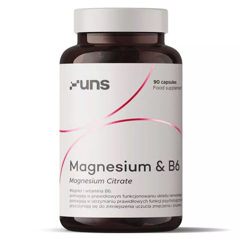 Zdjęcia - Witaminy i składniki mineralne UNS Magnesium&B6 Suplementy diety, 90 kaps. 