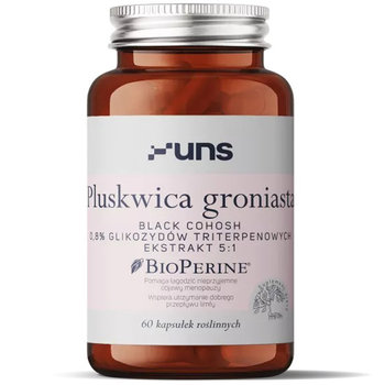 Uns Pluskwica Groniasta Black Cohosh 0,8% Glikozydów Triterpenowych Ekstrakt 5:1 60Vegcaps - UNS