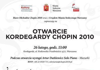 Kordegarda CHOPIN 2010 – inauguracja
