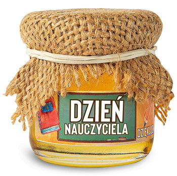Upominek podziękowanie na dzień nauczyciela miodek z kapturkiem jutowym 40 g - Inna marka