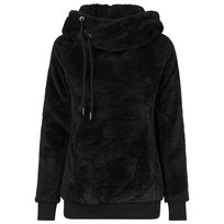 Urban Classics Długa Bluza Z Kapturem Damska / Damska Teddy Fleece (L / Czarny) Urban Classics
