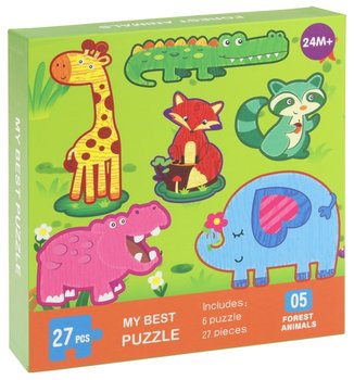 Urwiskowo, puzzle, edukacyjna układanka zwierzęta leśne, 28 el. - Urwiskowo