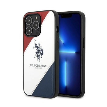 US Polo Assn Tricolor Embossed - Etui iPhone 14 Pro (biały) - Inny producent