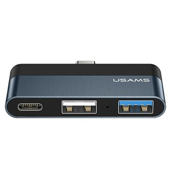 Usams Adapter Hub Usb 2.0/Usb 3.0/Usb-C Szary/Grey Sj490Hub01 (Us-Sj490) - USAMS