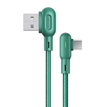 USAMS Kabel kątowy U57 MicroUSB 1,2m 2A zielony/green SJ458USB02 (US-SJ458) - USAMS