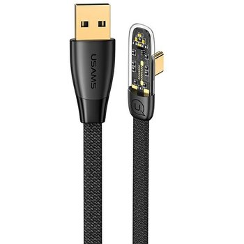 USAMS Kabel kątowy USB na USB-C PD 6A 66W Fast Charging Iceflake Series 1,2m czarny/black SJ585USB01 (US-SJ585) - USAMS
