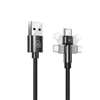 USAMS Kabel pleciony obrotowy U60 2A USB-C czarny/black 1m SJ477USB01 (US-SJ477) - USAMS