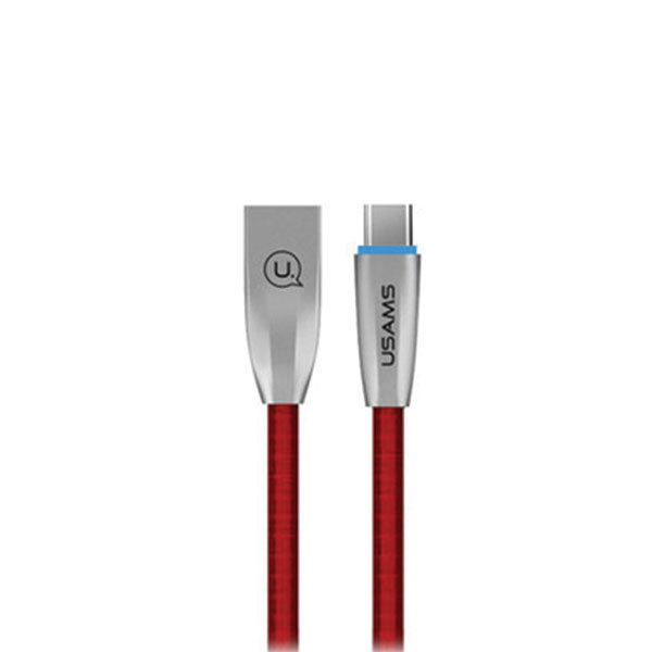 Zdjęcia - Kabel USAMS  pleciony U-Light USB-C czerwony/red 1,2m TCZSUSB04  (US-SJ184)