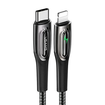 USAMS Kabel pleciony USB-C na Lightning Smart Power-off 20W PD Cable 1.2m czarny/black SJ518USB01 (US-SJ518) - USAMS
