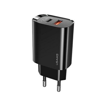 USAMS Ład. siec. 1xUSB-C+1xUSB T35 20W (only head) PD3.0 +QC3.0 Fast Charging czarny/black CC121TC02 (US-CC121) - USAMS