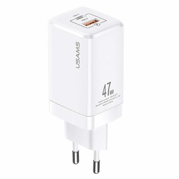 USAMS Ład. siec. T41 USB-C+USB GaN 47W PD+QC (only head) Fast Charging biały/white CC137TC02 (US-CC137) - USAMS