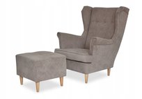 Uszak z pufą fotel skandynawski cappucin PRODUCENT