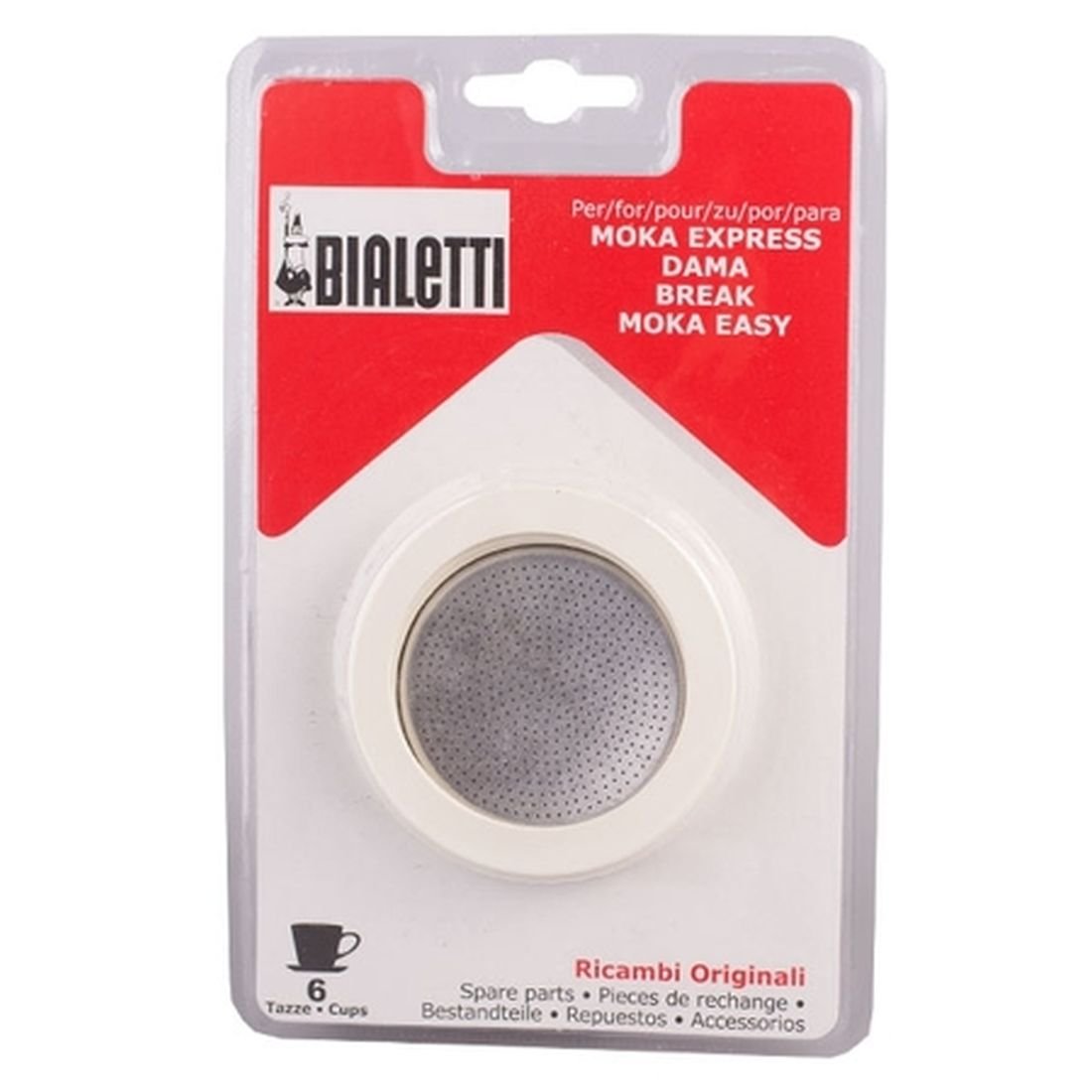 Uszczelki i sitko do kawiarek aluminiowych BIALETTI 6tz, 4 elementy