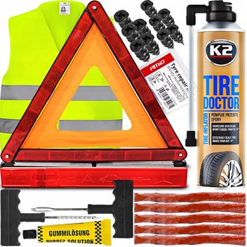 Uszczelniacz Opon Zestaw Naprawczy Wkręty Wulkanizacyjne Trójkąt Kamizelka - AGMI