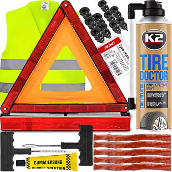 Uszczelniacz Opon Zestaw Naprawczy Wkręty Wulkanizacyjne Trójkąt Kamizelka - AGMI