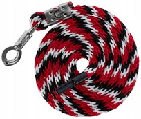 Uwiąz dla konia Mustang, bezpieczny karabińczyk, czerwony/czarny/biały, 200