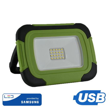 V-Tac, Samsung, Naświetlacz Halogen Led, 10W Ładowalny Usb, Ip44 Vt-10-R Zimny, 700Lm - V-TAC