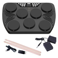 V-TONE ED7 perkusja elektroniczna przenośna USB-C Bluetooth 7 padów pedały pałeczki wbudowane głośniki zestaw perkusyjny V-Tone