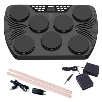 V-TONE ED7 perkusja elektroniczna przenośna USB-C Bluetooth 7 padów pedały pałeczki wbudowane głośniki zestaw perkusyjny - V-Tone