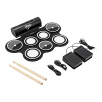 V-TONE RD7 perkusja elektroniczna zwijana USB-C AUX 7 padów pedały pałeczki wbudowane głośniki 2x3W V-Tone