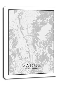Vaduz mapa czarno biała - obraz na płótnie 61x91,5 cm - Galeria Plakatu