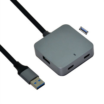 VALUE Hub USB 3.2 Gen 1, 4 porty (2x USB-A + 2x USB-C), z kablem przedłużającym, 5 m - Value