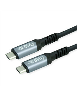 VALUE Kabel USB4 Gen3x2, z Emark, C-C, M/M, 240W, czarny, 0,5 m - Value