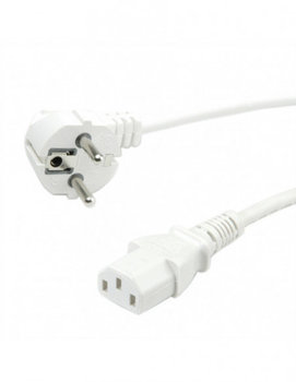 VALUE Kabel zasilający, prosty IEC Conncector, biały, 0,6 m - Value