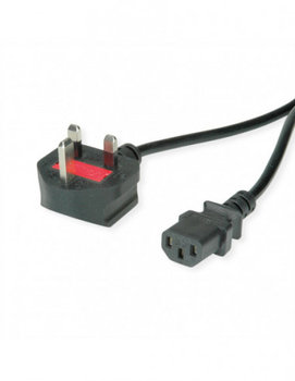 VALUE Kabel zasilający UK, prosty IEC Conncector, 10A, czarny, 1,95 m - Value
