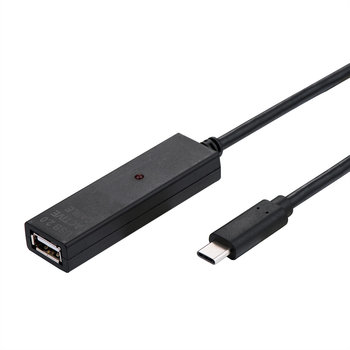 VALUE Przedłużacz USB 2.0 z aktywnym repeaterem, A - C, czarny, 20 m - Value
