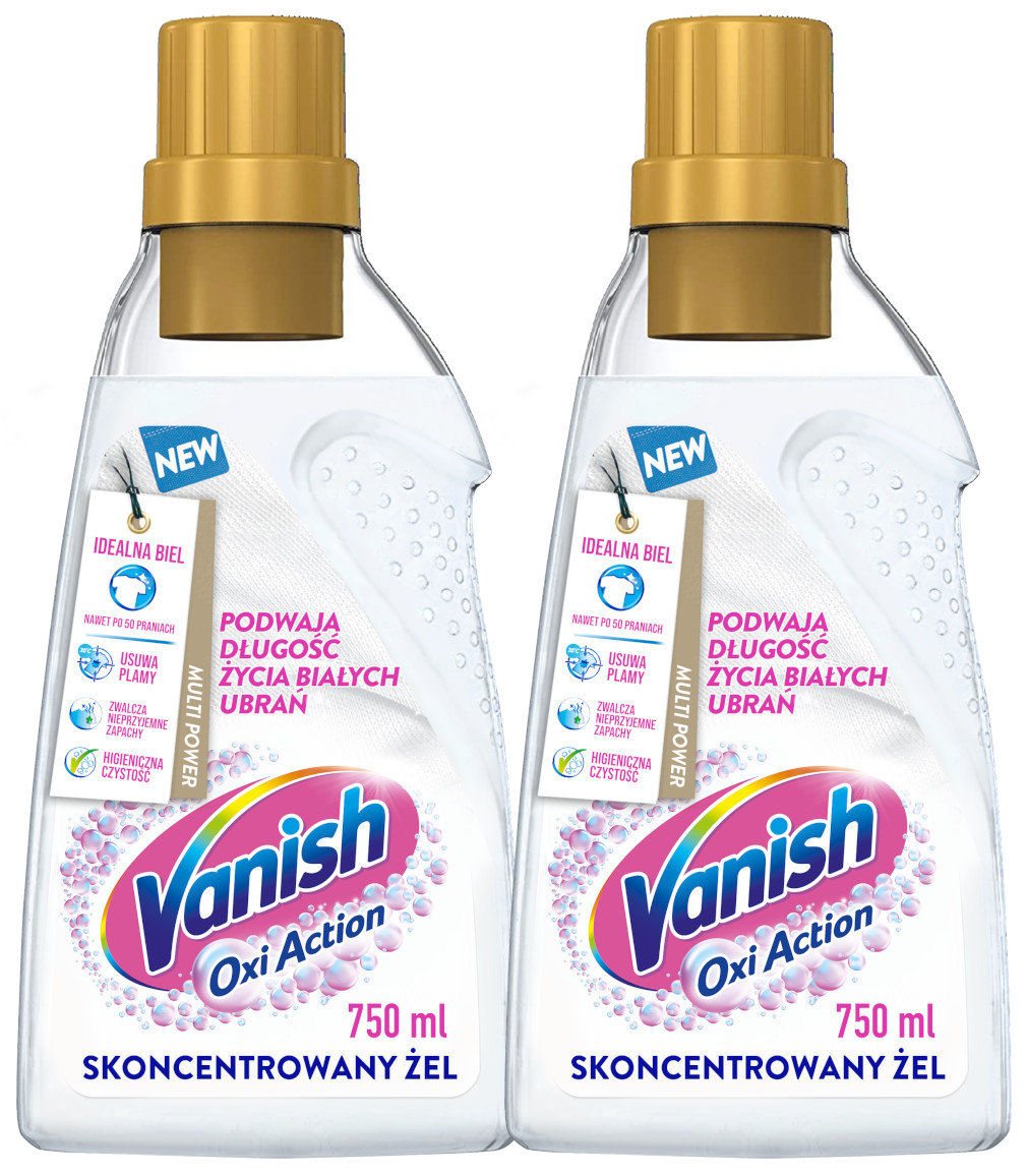 Vanish Oxi Action skoncentrowany żel do białych tkanin 2 x 750 ml ...