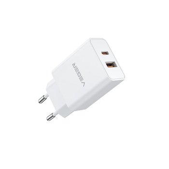 VEGER ładowarka sieciowa USB A QC3.0 + Typ C PD 30W VLS302U biała - Inny producent