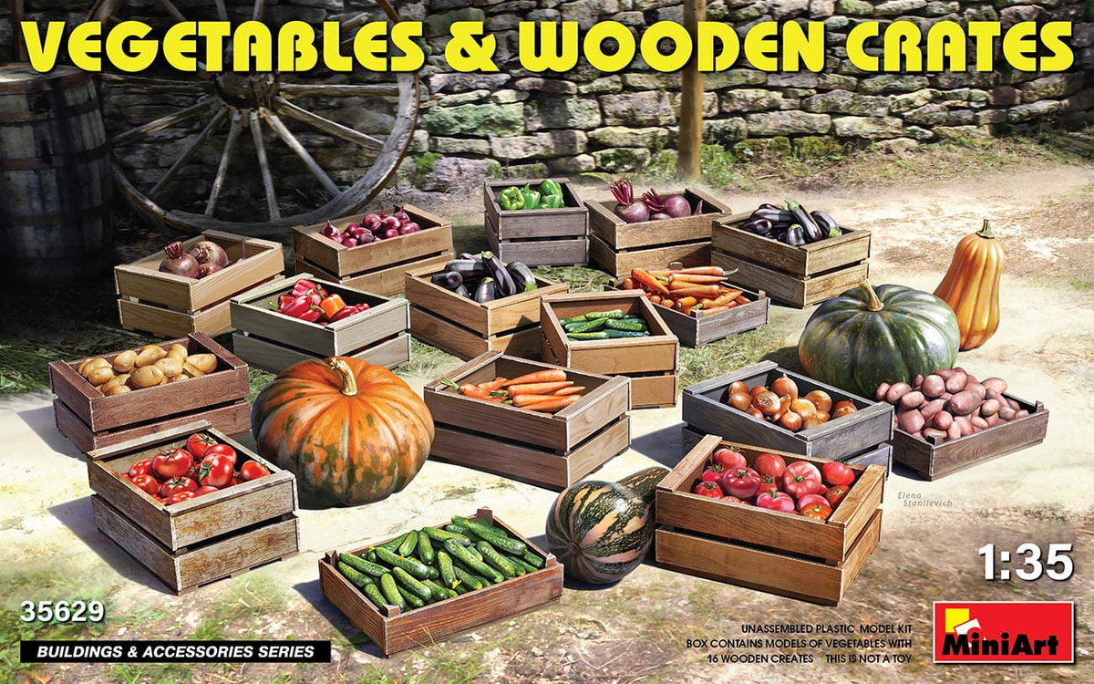 Фото - Збірна модель MiniArt Vegetables and Wooden Crates 1:35  35629 